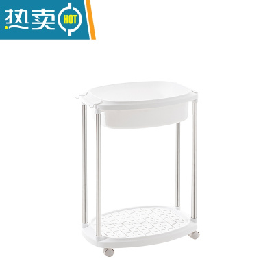 敬平落地次净挂衣架带轮浴室收纳卧室脏衣篮篓隔夜衣帽移动晾衣架置物 置物架A款