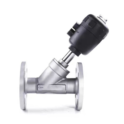 盛京联硕304不锈钢气动法兰角座阀DN20 [6分]塑料头 个