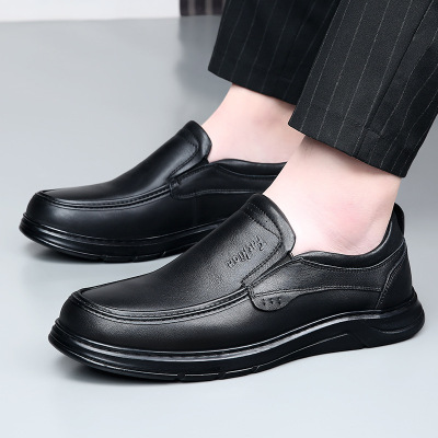 头层牛皮男鞋休闲鞋春秋季新款男士真皮高级感单鞋男式中老年皮鞋