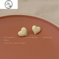JiMi粉色爱心耳钉女夏甜美可爱少女网红耳环2023年新款潮桃心耳饰
