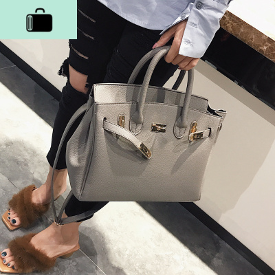 2020新款铂金包欧美时尚红色结婚包单肩女包手提包斜挎荔枝纹大包NEW LAKE女斜挎包