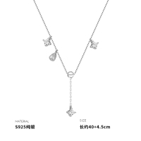 925纯银水滴闪亮流苏项链女锁骨链时尚个性轻奢简约高级感
