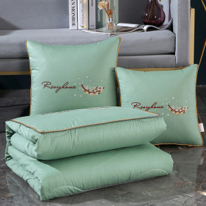新款13372加密 全棉羽毛款多功能抱枕被 纯棉靠垫被中号礼品