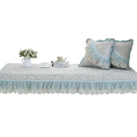 美帮汇欧式四季通用布艺全盖防滑欧式飘窗垫简约现代飘窗台飘窗座