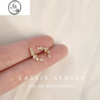 JiMi耳钉小众设计感S925银银特别锆石麦穗气质秋冬高级耳饰女精致耳环