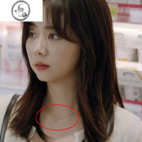 JiMi明星归路谭松韵同款项链s925银银镂空爱心吊坠锁骨链轻奢小众百搭