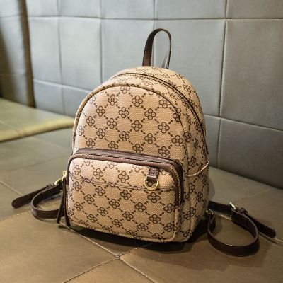 小亚天2020新款双肩包女韩版高中学生书包百搭小背包时尚迷你风包包潮流灰色