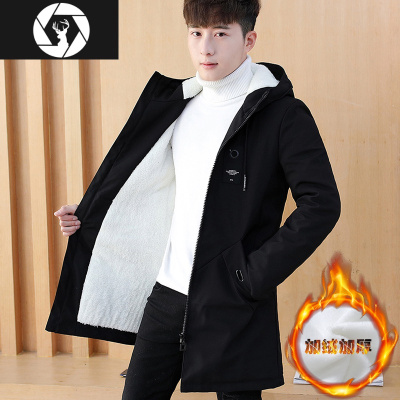 HongZun棉衣男士外套冬季2020新款韩版潮流加绒加厚中长款风衣棉服大棉袄风衣
