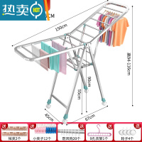 敬平不锈钢晾衣架落地折叠卧室内阳台婴儿移动置地凉晒被子架家用器 1.5米-升级加大款+轮子[送赠品 加粗加厚