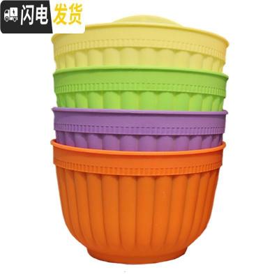 三维工匠阳台客厅悬挂墙式壁挂半圆创意绿萝吊兰式塑料花盆装饰送挂钩配件 混色5个+无痕钉+塞子+隔板 中等[长21花盆容器