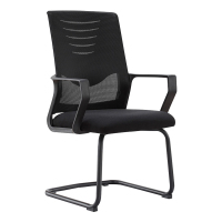 翌嘉 YJ-20095 办公椅人体工学椅会议椅 黑色弓形椅