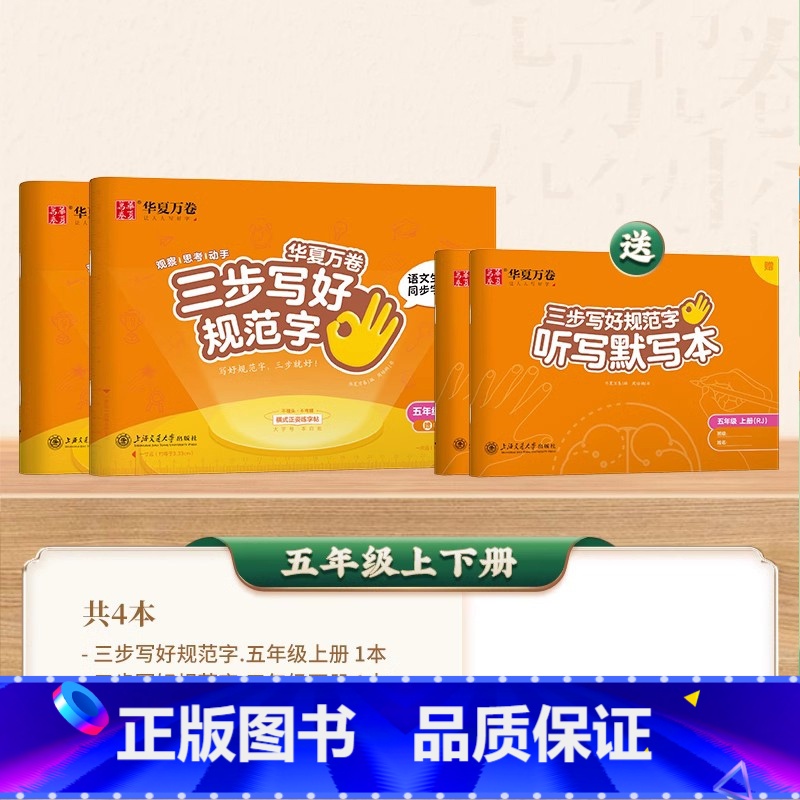 五年级上册+下册 [正版] 三步写好规范字 一年级二年级字帖三年级上册小学生语文同步练字贴四五六年级儿童描红控笔正姿横式