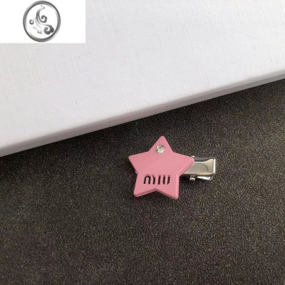 JiMiy2k少女心字母miu水钻星星简约五角星金属边夹带钻ins多巴胺发饰