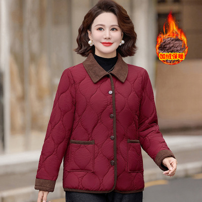 中老年妈妈装秋冬绒衫女新款半高领绣花毛衣针织打底衫_992