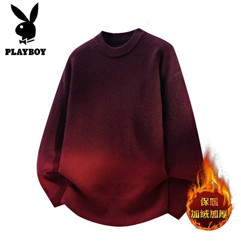 花花公子新款高品质新款2025年秋冬款圆领针织毛衣男