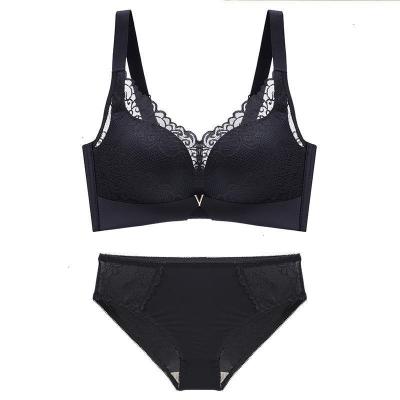 外贸蕾丝边无痕舒适内衣聚拢调整型无钢圈文胸套装官方旗舰店官方旗舰店官方旗舰店