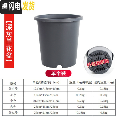 三维工匠升级改良加厚加仑盆控根盆超透气透水月季盆铁线莲盆树脂花盆p15 [单个装][深灰不含托] 特大花盆容器