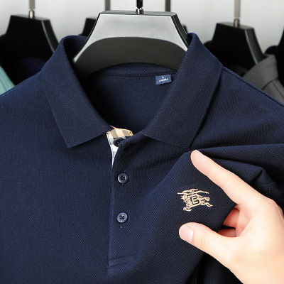 棉质长袖POLO衫男T恤衫秋季珠地棉休闲长袖上衣男polo衫