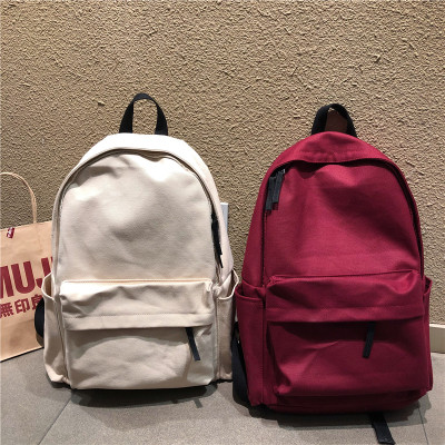 2020新款日韩系列大容量双肩包休闲电脑背包男女帆布书包女大学生