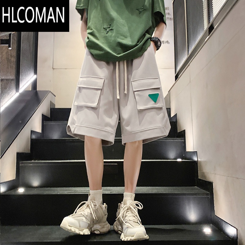 HLCOMAN工装运动短裤男夏季薄款美式潮流宽松篮球跑步健身休闲五分大裤衩