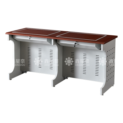 鑫星奈 XXN4012414 隐藏式翻转电脑桌培训桌教室机房多媒体学习桌办公桌B款双人位