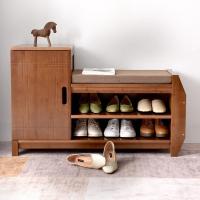 森美人可坐换鞋凳鞋柜实木鞋架简易家用多层防尘口简约现代储物凳穿鞋凳子