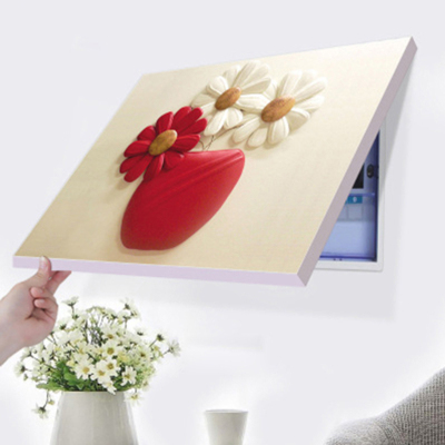 舒厅简约现代遮挡电表箱装饰画免打孔配电箱挂画掀盖式欧式客厅餐厅玄关电源总开关电闸箱盖板装饰盒太阳花60*40cm