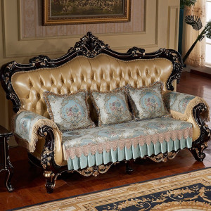 幸福派 欧式沙发垫套装防滑沙发坐垫子123组合春夏季高精密提花沙发垫布艺四季组合沙发巾坐垫沙发垫四季布艺防滑美式坐垫子