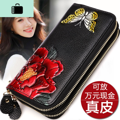 牛皮-2020拉链长款钱包女皮手女包手拿包民族风手机大容量NEWLAKE女手包