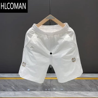 HLCOMAN2025年夏季新款男士中裤欧货五分速干透气短裤男潮流宽松韩版帅气