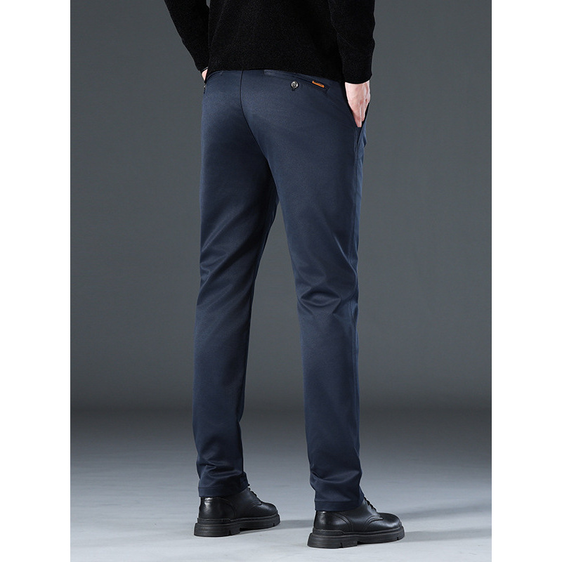 秋冬厚款男裤加厚高端轻奢中年商务抗皱直筒新款男士休闲裤战术裤
