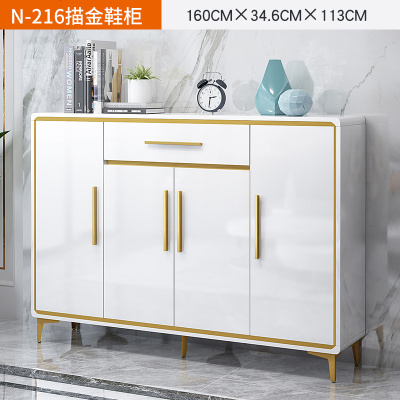 轻奢进鞋柜口简约现代家用储物柜烤漆厅柜入户玄关柜隔断柜