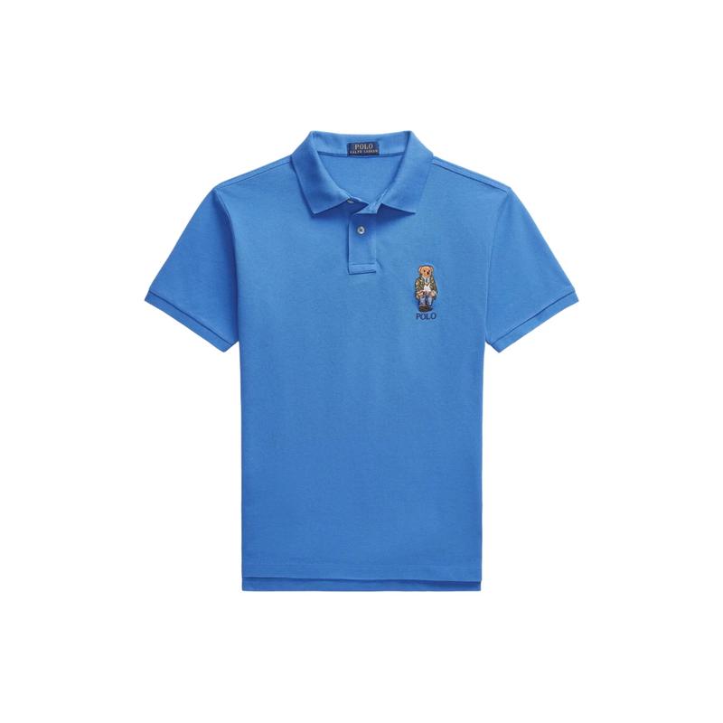 Polo Ralph Lauren定制修身熊头POLO衫男短袖新英格兰蓝logo