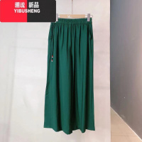 YIBUSHENG褶皱慵懒时尚宽松显瘦休闲裤季亚麻薄款高腰阔腿九分裤女TC251