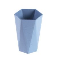 小麦秸秆刷牙杯漱口杯牙刷杯子情侣几何杯家用菱形杯洗漱杯水杯 三维工匠 4个装北欧米