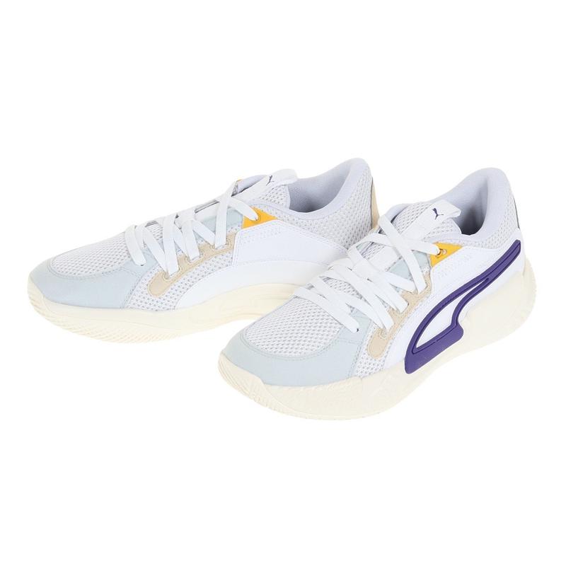 彪马(Puma)篮球实战低帮运动鞋稳定防滑缓震男生潮流休闲鞋白色紫