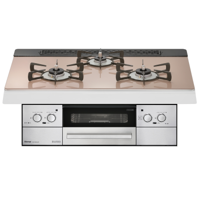 日本林内燃气灶25年新款LISSE 75嵌入式三眼灶煤气炉烤箱自动烤配烤盘天然气RHS71W42J2RSTW