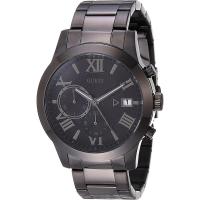 GUESS 男士石英表不锈钢腕带运动风格黑色表盘防水手表U0668G9