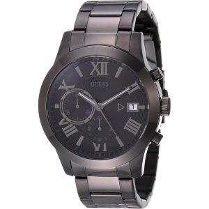GUESS 男士石英表不锈钢腕带运动风格黑色表盘防水手表U0668G9