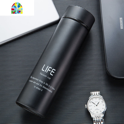 保温杯男大容量泡茶不锈钢茶杯刻字定制logo杯子创意个性潮流水杯 FENGHOU 古典银500ml