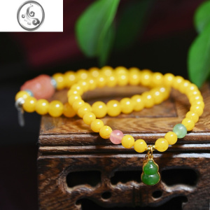 JiMi蜜蜡手串鸡油黄设计款手链项链吊坠戒指民族风女款显气质送礼 非对应产品