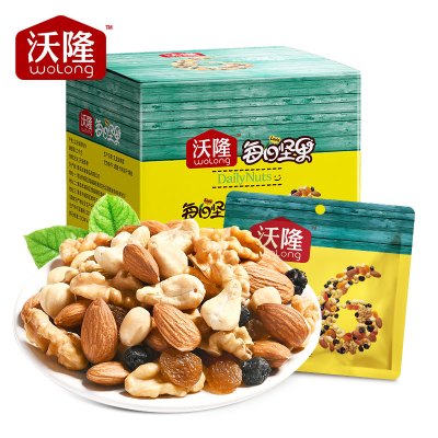沃隆每日坚果混合坚果零食什锦果仁25g*7袋儿童B款175g/盒
