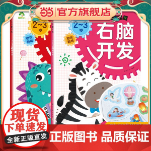 爱德少儿 左右脑开发2~3岁2册 进阶式开发全脑思维游戏儿童潜能开发左右脑训练2-3岁益智游戏儿童思维逻辑专注力阶梯训练