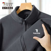 啄木鸟官方男士抓绒衣秋冬季2025新款灰色摇粒绒冲锋衣内胆外套YB