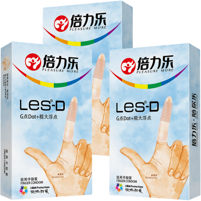 保密发货-倍力乐女用用品螺纹手指套情趣抠套les-D三盒装