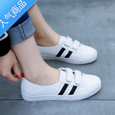 SUNTEK春款夏款魔术贴浅口小白鞋女鞋2023年春夏季新款白鞋百搭板鞋