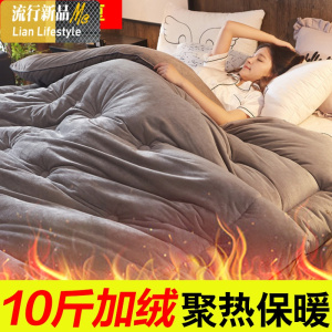 牛奶绒冬季被子棉冬被加厚保暖春秋双单人学生10斤被褥8斤被芯 三维工匠