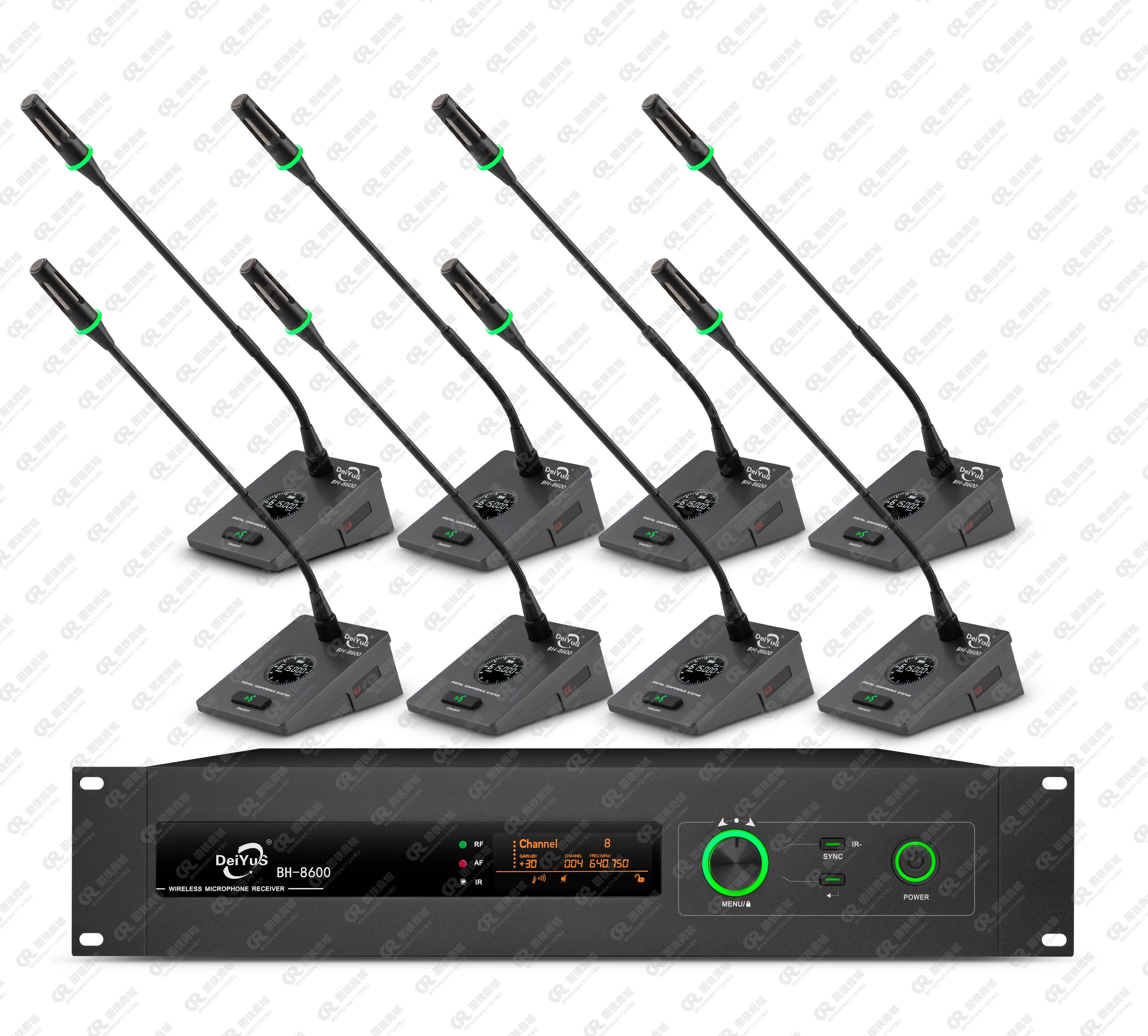 DeiYuS/无线话筒麦克风会议一拖8真分集会议(一台主机8个会议)/BH-8600/套