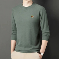 同款华夫格卫衣秋季男新款时尚潮流圆领长袖T恤男士打底衫