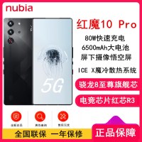 [全新]红魔10 Pro 暗夜骑士 12GB+512GB 骁龙8至尊版 6500mAh 80W快充 144HZ高刷直屏 拍照5G手机
